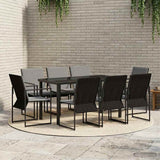 Set da Pranzo per Giardino 9 pcs Nero e antracite