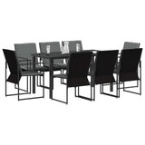 Set da Pranzo per Giardino 9 pcs Nero e antracite
