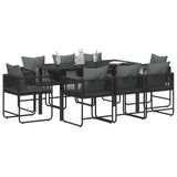 Set da Pranzo per Giardino 9 pcs Nero e antracite