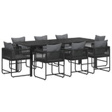 Set da Pranzo per Giardino 9 pcs Nero e antracite