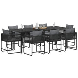 Set da Pranzo per Giardino 9 pcs Nero e antracite