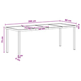 Set da Pranzo per Giardino 9 pcs Nero e antracite