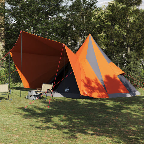 Tenda Familiare Tipi Grigia e Arancione 12-Persone Impermeabile