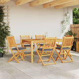 Sedia da Giardino Pieghevole con Cuscino Grigio 6pz in Legno Massello di Acacia