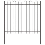 Recinzione da Giardino con Parte Superiore ad Arco Grigia 13,6x1,5 m in Acciaio