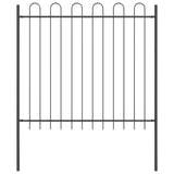 Recinzione da Giardino con Parte Superiore ad Arco Grigia 13,6x1,5 m in Acciaio