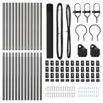 Set di Pali per Recinzione Rivestito in PVC Set di 2 Grigio