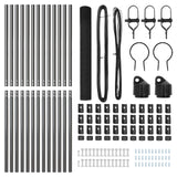 Set di Pali per Recinzione Rivestito in PVC Set di 2 Grigio