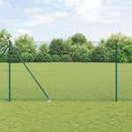 Recinzione in Rete Saldato con 7 Pali a Punta Verde 1.6x10 m Acciaio