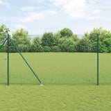 Recinzione in Rete Saldato con 7 Pali a Punta Verde 1.6x10 m Acciaio