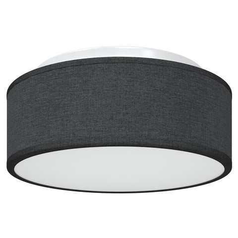Lampada da soffitto Flush Mount Nera  30 cm in Tessuto con attacco E27