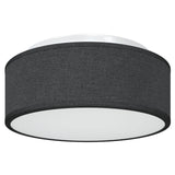 Lampada da soffitto Flush Mount Nera  30 cm in Tessuto con attacco E27