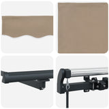 Tenda Retrattile Manuale Beige 400x350 cm, Tessuto di Ricambio per Tenda per Struttura 4x3.5 m Beige