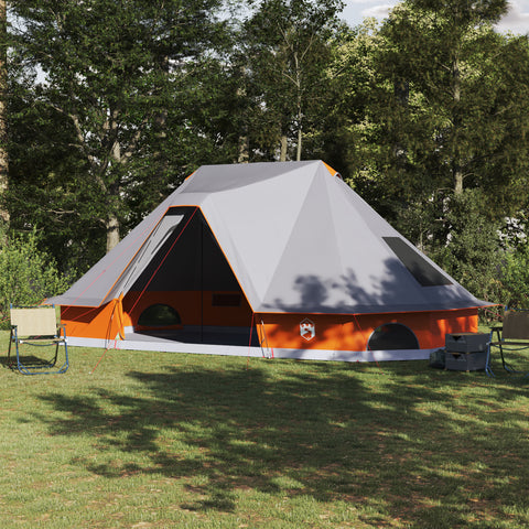 Tenda Familiare Tipi - Grigio e Arancione, per 10 Persone, Impermeabile