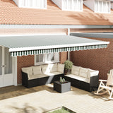 Tenda Valance per Telaio da 5 m Verde e Bianco 4.8x0.2 m