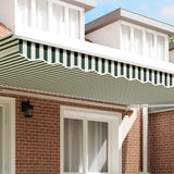 Tenda Valance per Telaio da 5 m Verde e Bianco 4.8x0.2 m