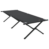Letto Sole Pieghevole con Borsa Nero Tessuto Oxford 600D