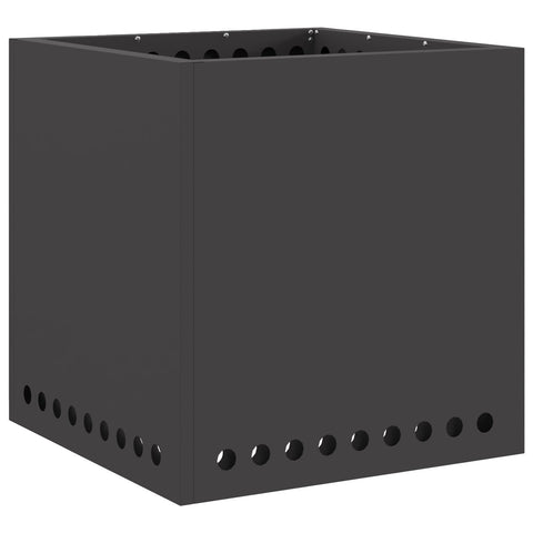 Focolare senza fumo Quadrato Nero 48x48x50 cm Acciaio