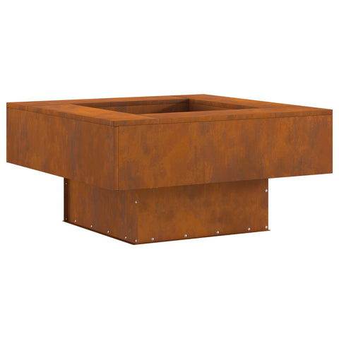 Braciere Quadrato 80x80x40 cm in Acciaio Invecchiato