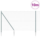 Recinzione in Filo Saldato con 7 Picchetti Verde 1.6x10 m Acciaio