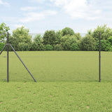 Set di Pali per Recinzione Rivestito in PVC Set di 2 Grigio