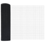 Set di pali per recinzione Set di 2 Grigio Metallo 25 x 0.5 m