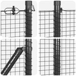 Set di pali per recinzione Set di 2 Grigio Metallo 25 x 0.5 m