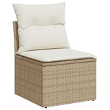 Set di divani da giardino 6 pezzi con cuscini Beige Polyrattan Acacia