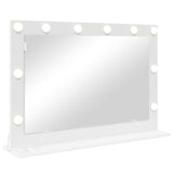 Specchio da toeletta con luci LED Bianco 80x55x18 cm
