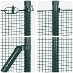 Recinzione in Rete Saldato con 13 Pali Flangiati Verde 0.4x50 m Acciaio