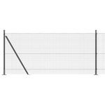 Recinzione in Filo Saldato con 13 Pali Flangiati Grigio 1x100 m Acciaio
