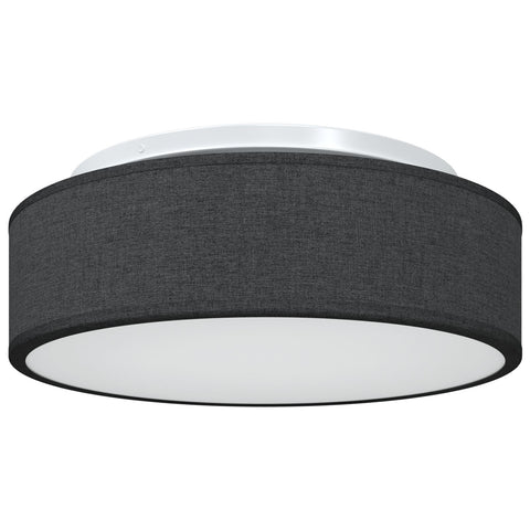 Lampade a Soffitto a Incasso Nere  38 cm Tessuto E27