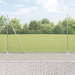Recinzione in Fil di Ferro Saldato con 13 Pali Flangiati 1.5x50 m Acciaio Galvanizzato