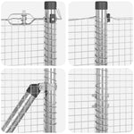 Recinzione in Filo Saldato con 13 Pali Flangiati 1.5x50 m Acciaio Zincato