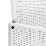 Set Pranzo Giardino 9 Pezzi con Cuscini Bianco Polyrattan