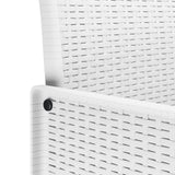 Set Pranzo Giardino 9 Pezzi con Cuscini Bianco Polyrattan