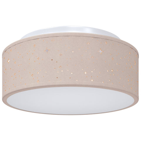 Lampade da soffitto con paralume stellato tortora  30 cm tessuto E27