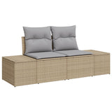 Set Divano da Giardino in 6 Pezzi con Cuscini Beige in Rattan Polietilene