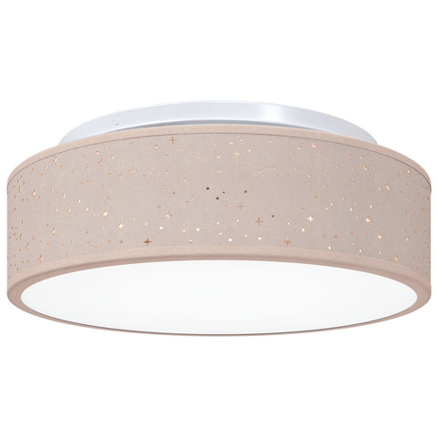 Lampade da soffitto con paralume stellato Tortora  38 cm Tessuto E27