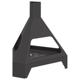Focolare con Camino Nero 50x43x52 cm Acciaio