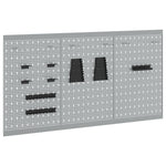 Pannelli Appesi 3 pz con 15 Accessori Grigio 50x80 cm Acciaio