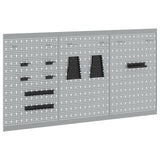 Pannelli Appesi 3 pz con 15 Accessori Grigio 50x80 cm Acciaio