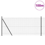 Recinzione in Filo Saldato con 13 Post Flangiati Grigio 1x100 m Acciaio