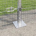Recinzione in Fil di Ferro Saldato con 13 Pali Flangiati 1.5x50 m Acciaio Galvanizzato