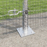 Recinzione in Fil di Ferro Saldato con 13 Pali Flangiati 1.5x50 m Acciaio Galvanizzato