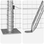 Recinzione a rete saldata con 13 pali flangiati 1.5x50 m in acciaio galvanizzato