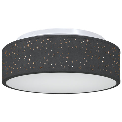 Lampade da soffitto con paralume stellato Nero  38 cm Tessuto E27