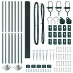 Recinzione in Filo Saldato con 7 Picchetti Verde 1.6x10 m Acciaio