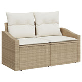 Set di divani da giardino 6 pezzi con cuscini Beige Polyrattan Acacia