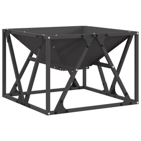 Braciere Quadrato Nero 50x50x35 cm Acciaio